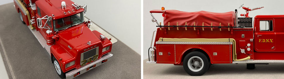 Closeup pictures 7-8 of the FDNY's 1969 Mack R Engine 242 scale model