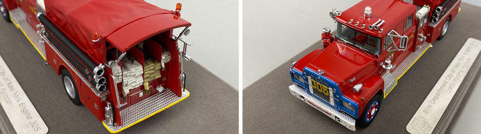 Closeup pictures 11-12 of the FDNY's 1969 Mack R Engine 305 scale model