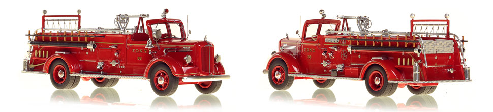 FDNY's 1947 Mack L Engine 38 scale model is hand-crafted and intricately detailed.