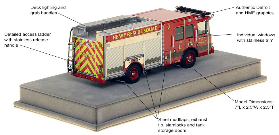 Specs and features of Detroit Heavy Rescue 1 scale model