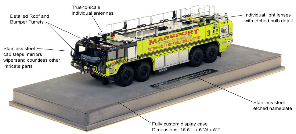 Fire Replicas Massport Fire-Rescue Engine 3 - Oshkosh 8x8 Striker 