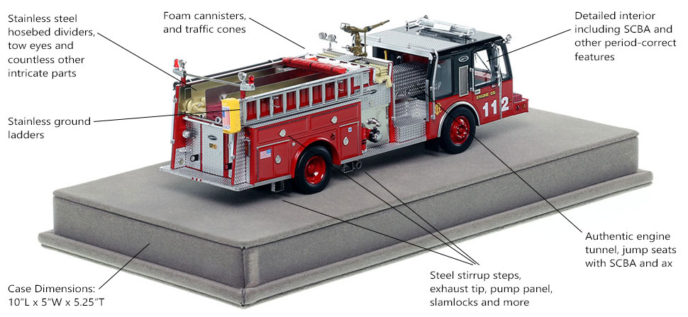 Specs and Features of Chicago E-One Hurricane Engine 112 scale model