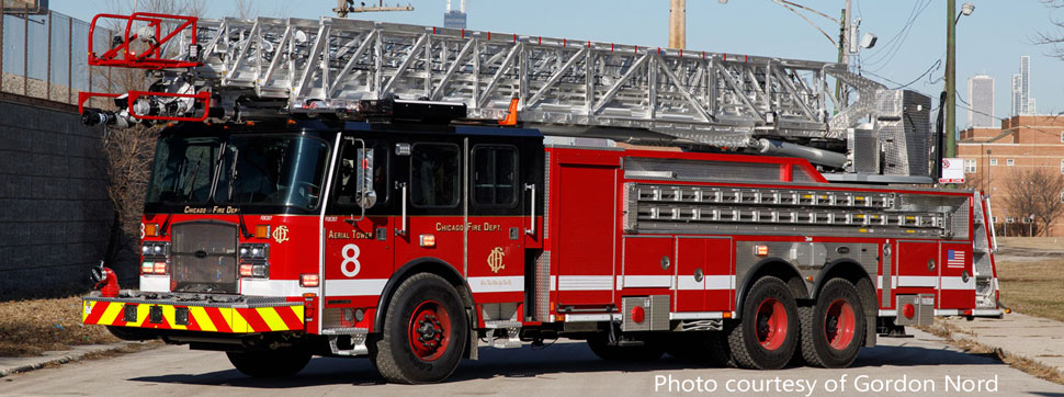 Chicago Fire Department Aerial Tower 8 courtesy of Gordon Nord