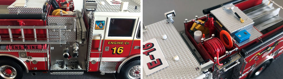 Close up images 5-6 of DC Fire & EMS Engine 16 scale model