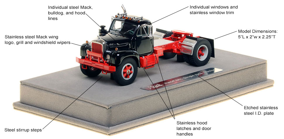 Features and Specs of the Mack B-61 single axle tractor