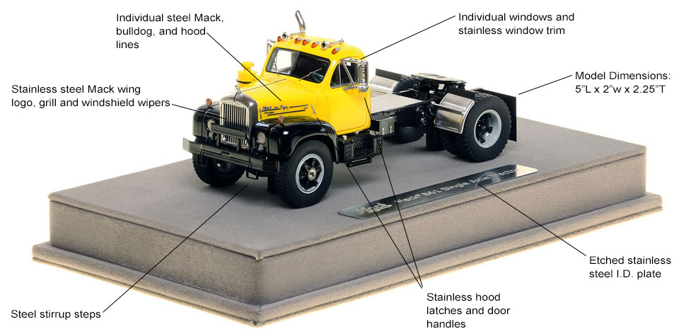 Features and Specs of the Mack B-61 single axle tractor