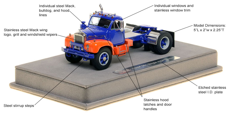 Features and Specs of the Mack B-61 single axle tractor