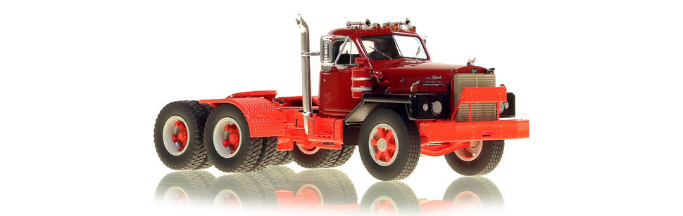 Mack B-81 tandem axle tractor scale model is hand-crafted and intricately detailed.