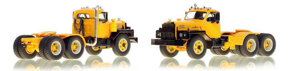 Mack B-81 tandem axle tractor scale model is hand-crafted and intricately detailed.