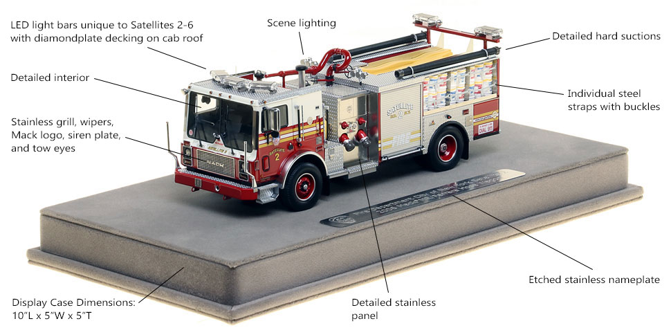 Features and Specs of FDNY Satellite 2 scale model