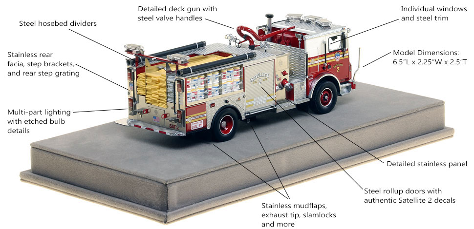 Specs and Features of FDNY Satellite 2 scale model