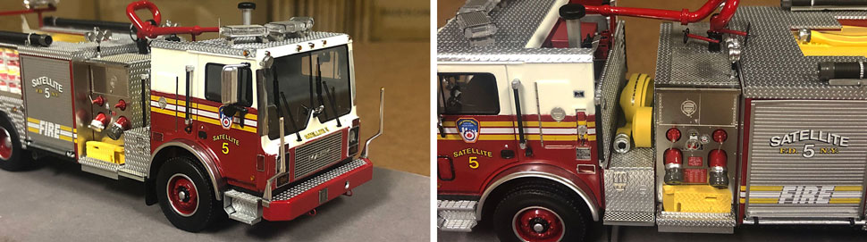 Closeup pictures 1-2 of the FDNY Satellite 5 scale model