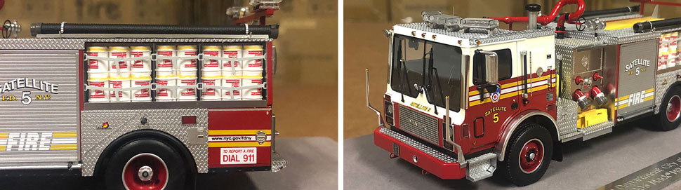 Closeup pictures 7-8 of the FDNY Satellite 5 scale model