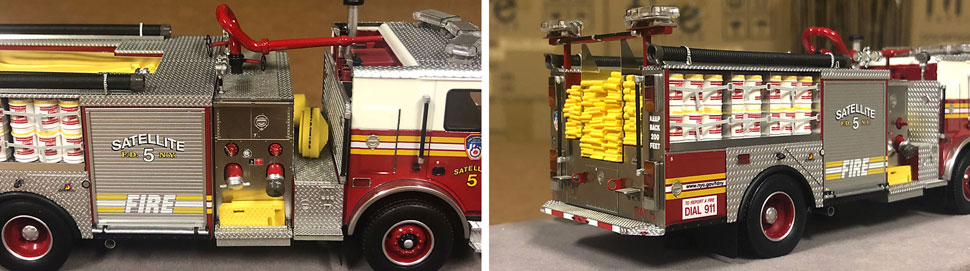 Closeup pictures 5-6 of the FDNY Satellite 5 scale model