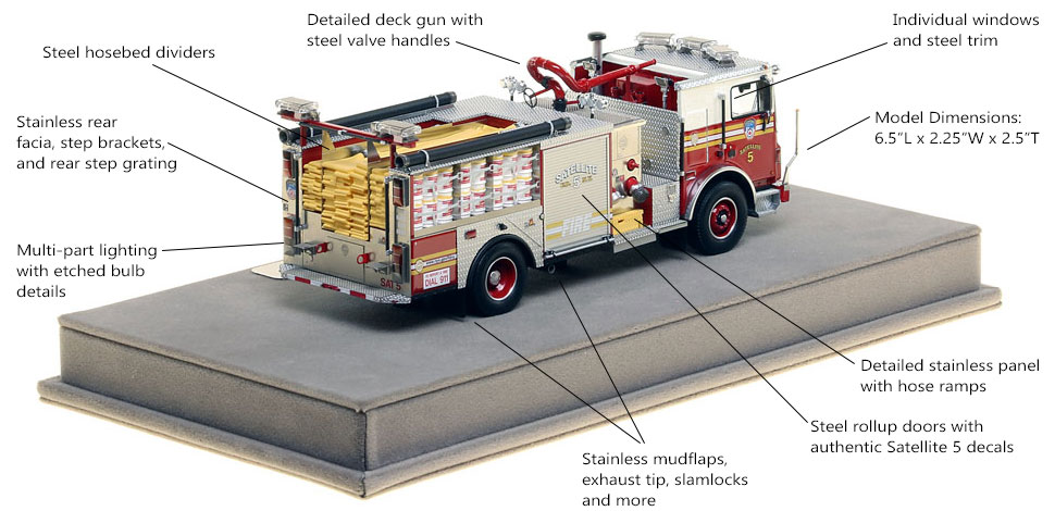 Specs and Features of FDNY Satellite 5 scale model