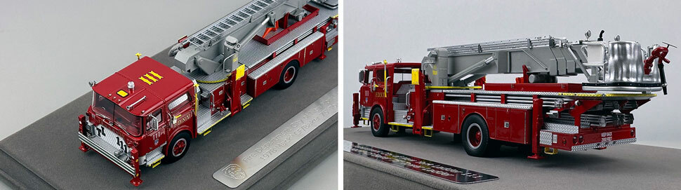 Closeup pictures 5-6 of FDNY's Mack CF/Baker Tower Ladder 111 scale model