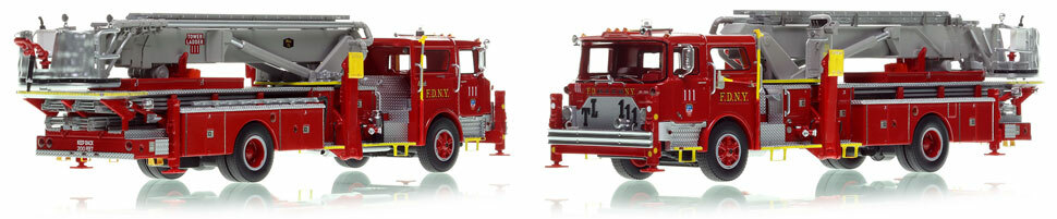 FDNY's Mack CF/Baker Tower Ladder 111 is now available as a museum grade replica