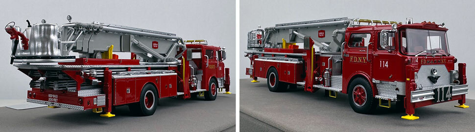 Closeup pictures 9-10 of FDNY's Mack CF/Baker Tower Ladder 114 scale model