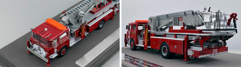 Closeup pictures 5-6 of FDNY's Mack CF/Baker Tower Ladder 127 scale model