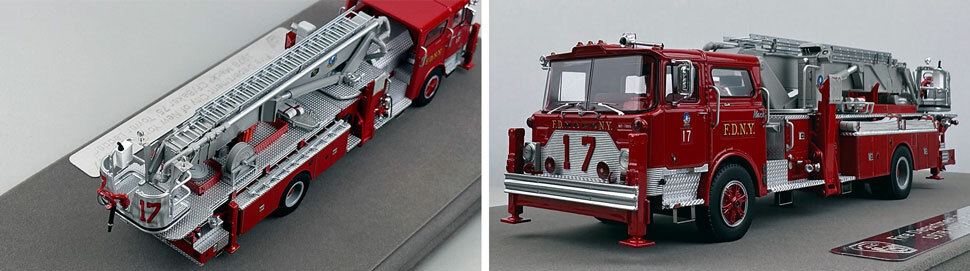 Closeup pictures 1-2 of FDNY's Mack CF/Baker Tower Ladder 17 scale model