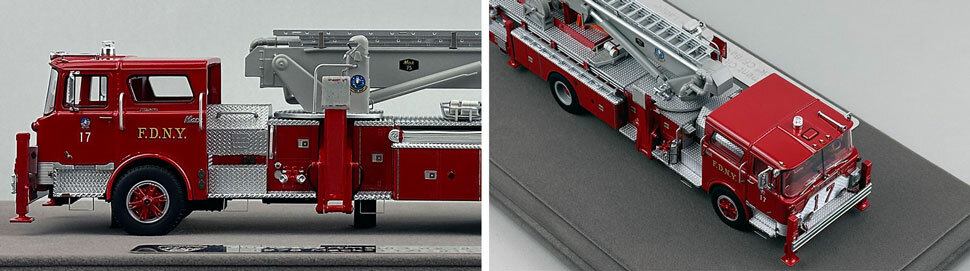 Closeup pictures 3-4 of FDNY's Mack CF/Baker Tower Ladder 17 scale model