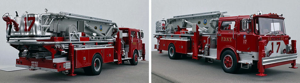 Closeup pictures 9-10 of FDNY's Mack CF/Baker Tower Ladder 17 scale model