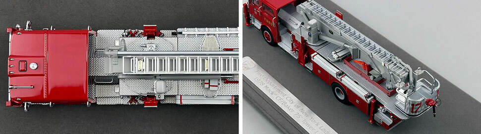 Closeup pictures 11-12 of FDNY's Mack CF/Baker Tower Ladder 17 scale model