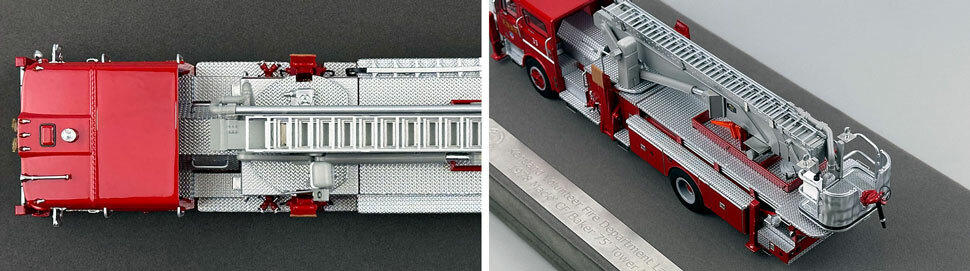 Closeup pictures 11-12 of FDNY's Mack CF/Baker Tower Ladder 33 scale model