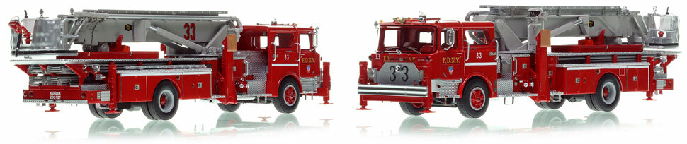 FDNY's Mack CF/Baker Tower Ladder 33 is now available as a museum grade replica