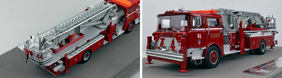 Closeup pictures 1-2 of FDNY's Mack CF/Baker Tower Ladder 44 scale model