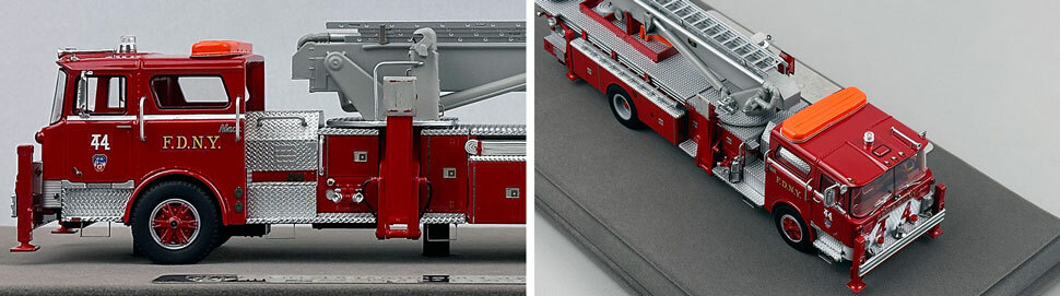 Closeup pictures 3-4 of FDNY's Mack CF/Baker Tower Ladder 44 scale model