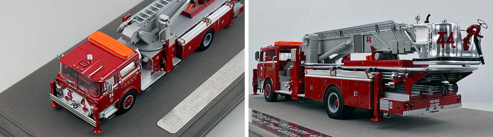 Closeup pictures 5-6 of FDNY's Mack CF/Baker Tower Ladder 44 scale model