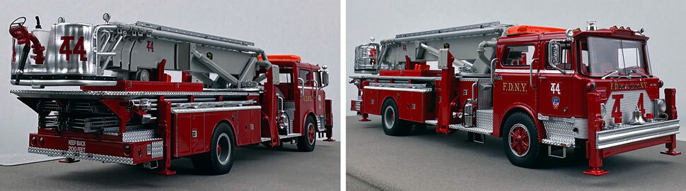 Closeup pictures 9-10 of FDNY's Mack CF/Baker Tower Ladder 44 scale model