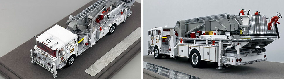 Closeup pictures 5-6 of Kentland's Mack CF/Baker Tower Ladder 33 scale model