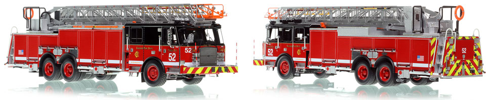 Take home Chicago Fire Department E-One Rear Mount Truck 52 scale model!