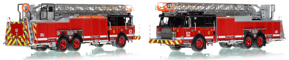 Chicago's 2020 E-One 100' Truck 52 is hand-crafted and intricately detailed.