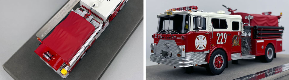 Closeup pictures 3-4 of FDNY's Mack CF Engine 229 scale model