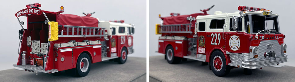 Closeup pictures 11-12 of FDNY's Mack CF Engine 229 scale model