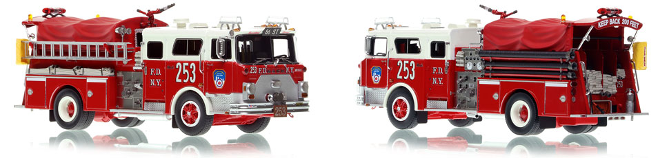 FDNY's Mack CF Engine 253 scale model is hand-crafted and intricately detailed.