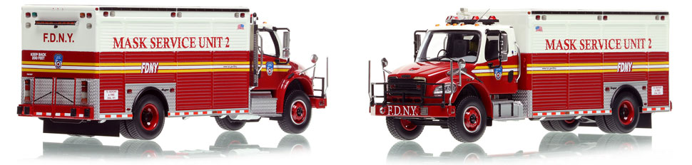 FDNY 2015 Freightliner Mask Service Unit 2 scale model is an authentic museum grade replica