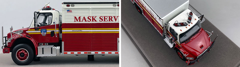 Closeup images 5-6 of FDNY Mask Service Unit 3 scale model