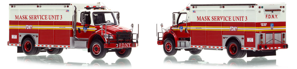 FDNY 2015 Freightliner Mask Service Unit 3 scale model is an authentic museum grade replica