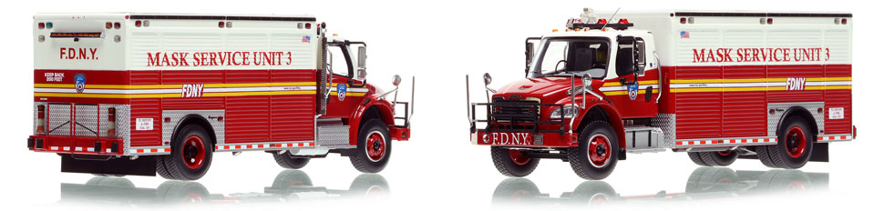 FDNY Mask Service Unit 3 is hand-crafted, limited in production, and includes a display case