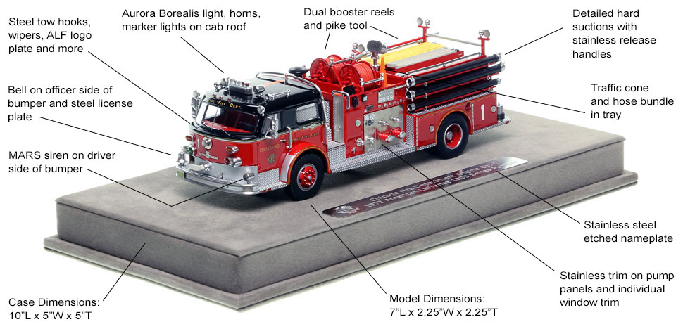 Features and Specs of Chicago's 1972 American LaFrance Engine Co. 1 scale model