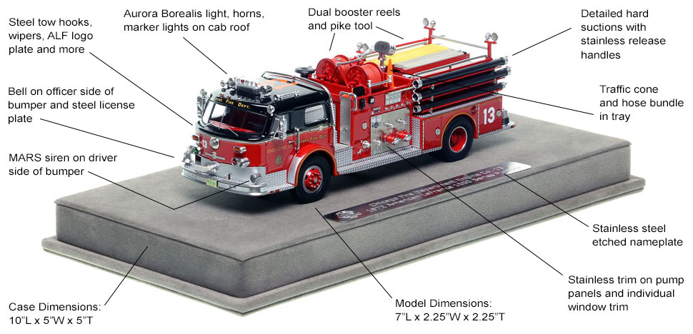 Features and Specs of Chicago's 1972 American LaFrance Engine Co. 13 scale model