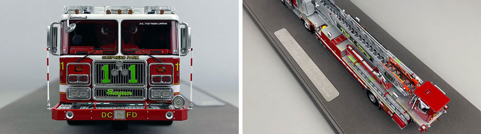 Closeup pictures 1-2 of the D.C. Fire & EMS Seagrave Capitol 100' TDA Truck 11 scale model