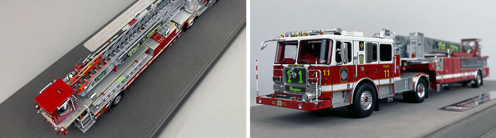 Closeup pictures 3-4 of the D.C. Fire & EMS Seagrave Capitol 100' TDA Truck 11 scale model