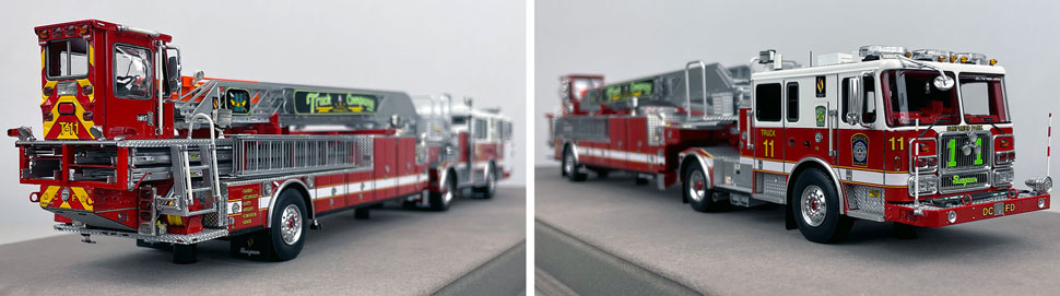 Closeup pictures 11-12 of the D.C. Fire & EMS Seagrave Capitol 100' TDA Truck 11 scale model