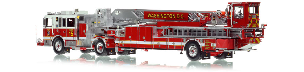 D.C. Fire & EMS Truck 15 scale model is hand-crafted and intricately detailed.