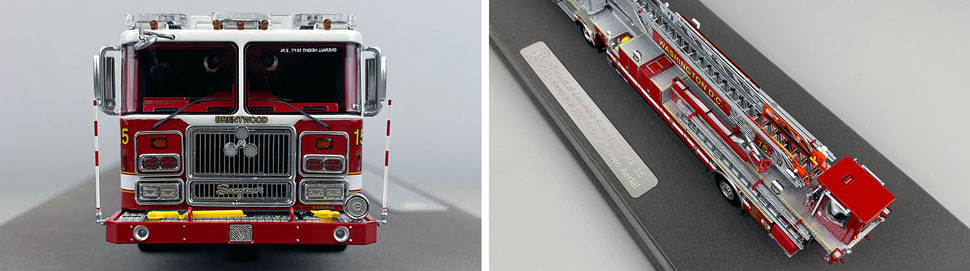 Closeup pictures 1-2 of the D.C. Fire & EMS Seagrave Capitol 100' TDA Truck 15 scale model
